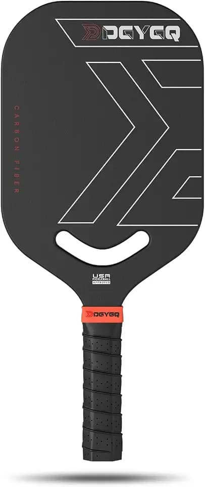 DGYGQ Pickleball Paddles, Edgeless Carbon Fiber Pickleball Paddle with Polypropylene Honeycomb Core, Increased Power for Ultimate Spin & Consistency (Red)