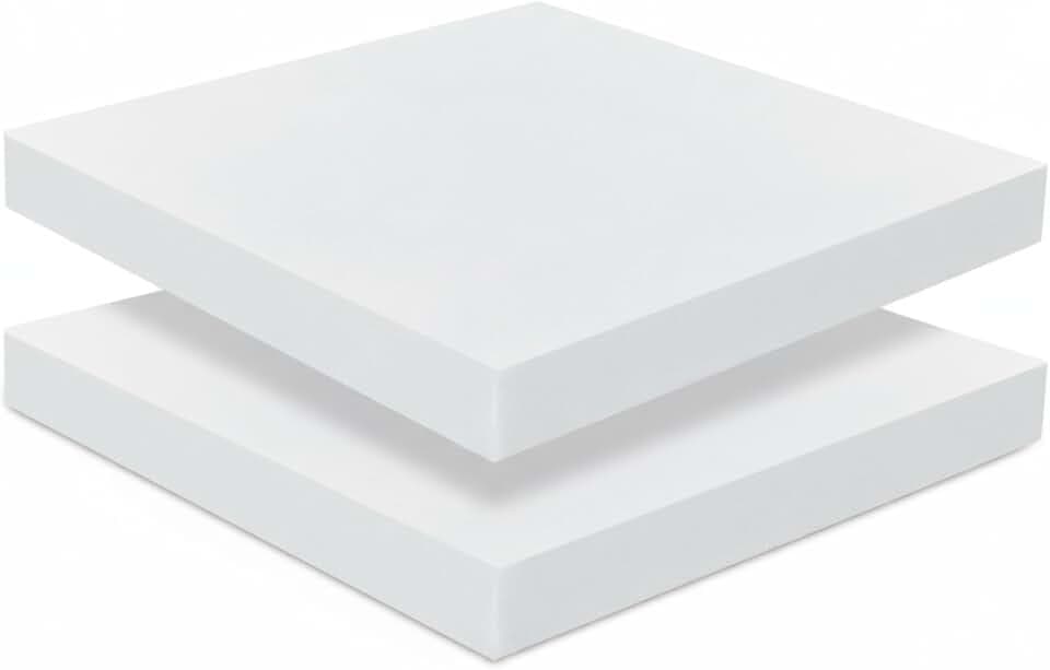 Frienda 2 Pack 2" x 20" x 20" Upholstery High Density Foam Square White