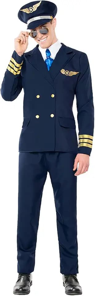 Kostüm Pilot Orville für Herren | Hose, Hemd, Jacke, Krawatte und Mütze
