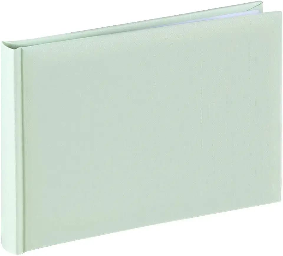 Hama Fotoalbum 24x17 cm (Fotobuch mit 36 weißen Seiten, Album mit Pergamin-Trennblättern, Photoalbum zum Selbstgestalten und Einkleben) grün pastell