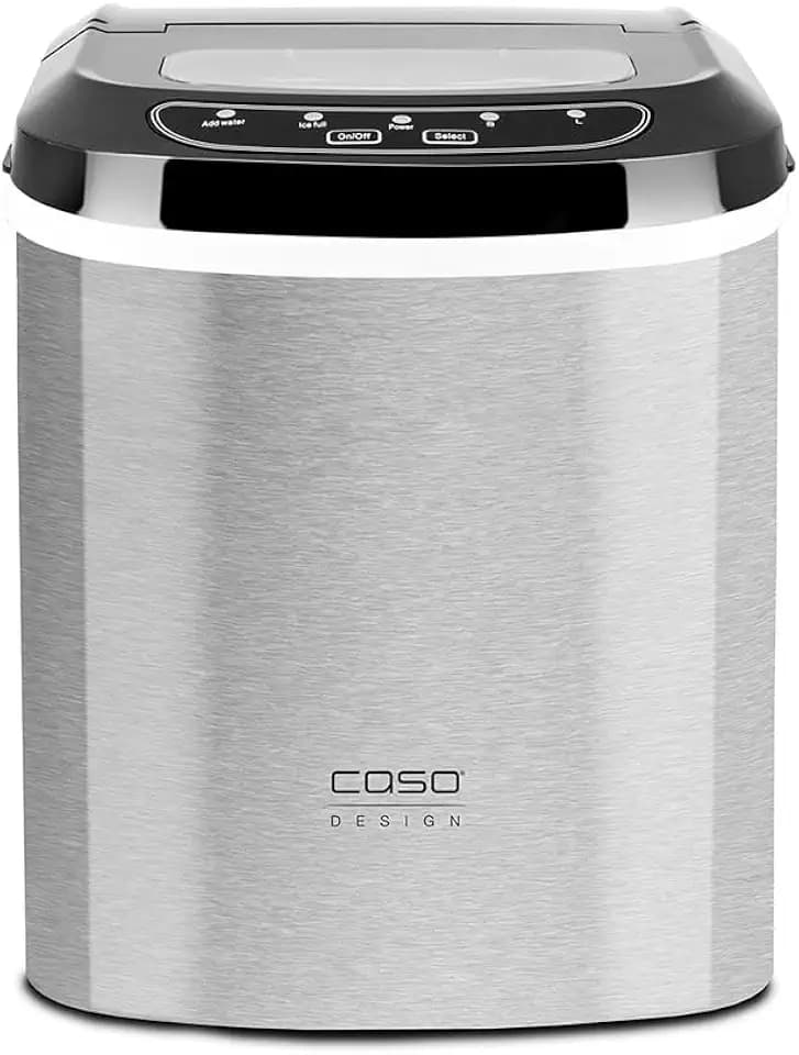 CASO IceMaster Pro Eiswürfelmaschine aus Edelstahl, Eiswürfel in 6 Minuten, 12 kg Eiswürfel in 24h, 2 Eiswürfelgrößen, 2,2 L Wassertank, LED-Display