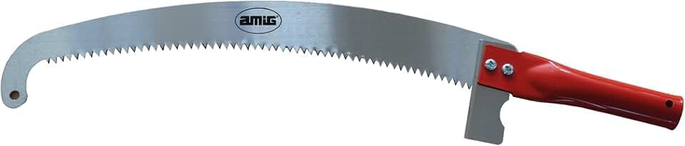 Amig Hochbaumsäge, 410 mm Stahlklinge, Stahlrohrgriff mit Loch, für den Einsatz mit Ø25 mm Stangen, Handbaumsäge zum Schneiden von hohen Ästen und Stämmen, Stange nicht enthalten