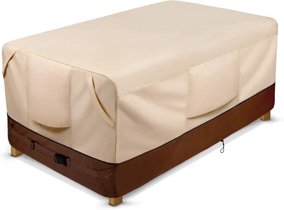COSFLY Waterproof Patio Furniture Table Covers 600D, 74”L x 47”W x 28”H