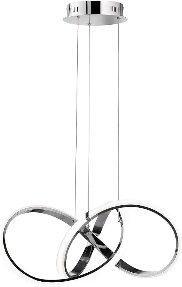 WOFI 6134.01.01.6000 A, Pendelleuchte, Aluminium, 42 watts, Integriert, Chrom, 55 x 55 x 27 cm