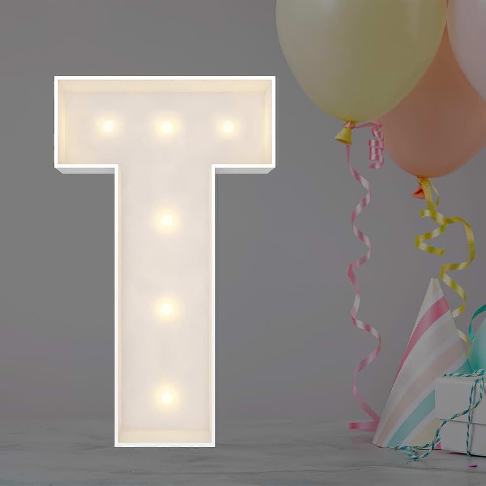 2FT Marquee Letters, Large Light Up Letter T for Birthday Party Decor