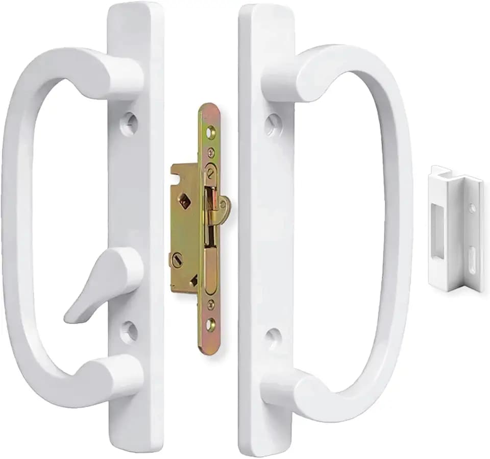 ALLYWASAI 46-04 Offset Latch Sliding Patio Door Handleset Fits 3-15/16" H.C