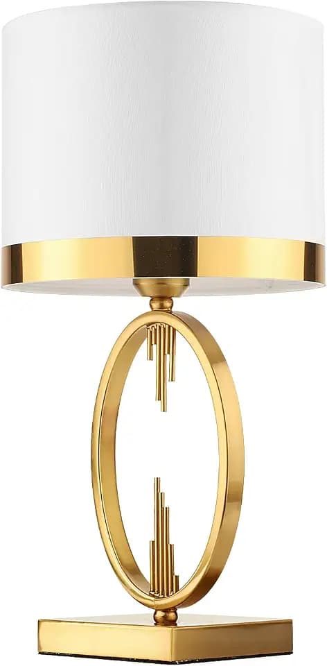 Nachttischlampe, E27, Vintage-Schreibtischlampe, goldfarben, aus Metall, für Wohnzimmer, Leselampe, Schlafzimmer, 49 x 25 cm