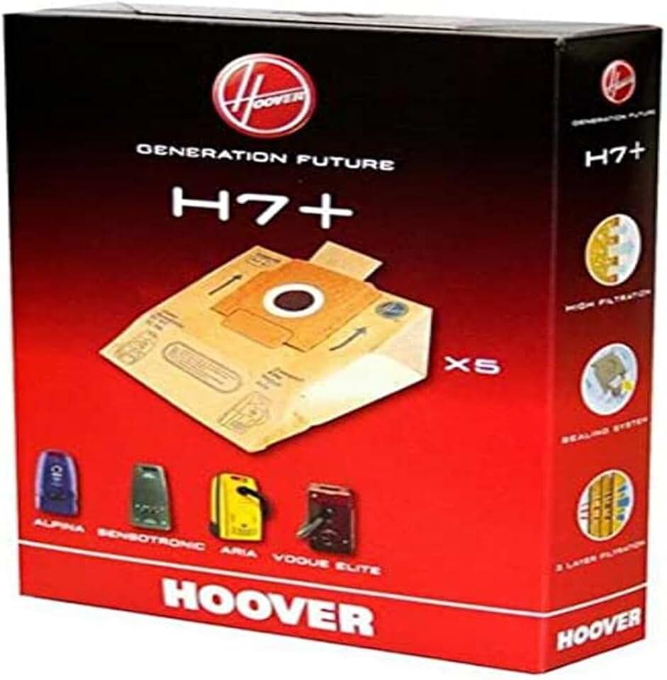 Hoover H7+ Beutel Staubsauger aus Papier, extra Filternd, 5 Stück