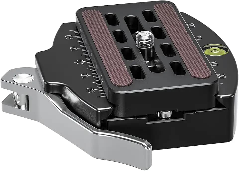 Leofoto LR-70 Lever Release Clamp, 70mm, 3/8" Screw Hole, Bubber Level, QR Plate, Arca Compatible (LR-70)