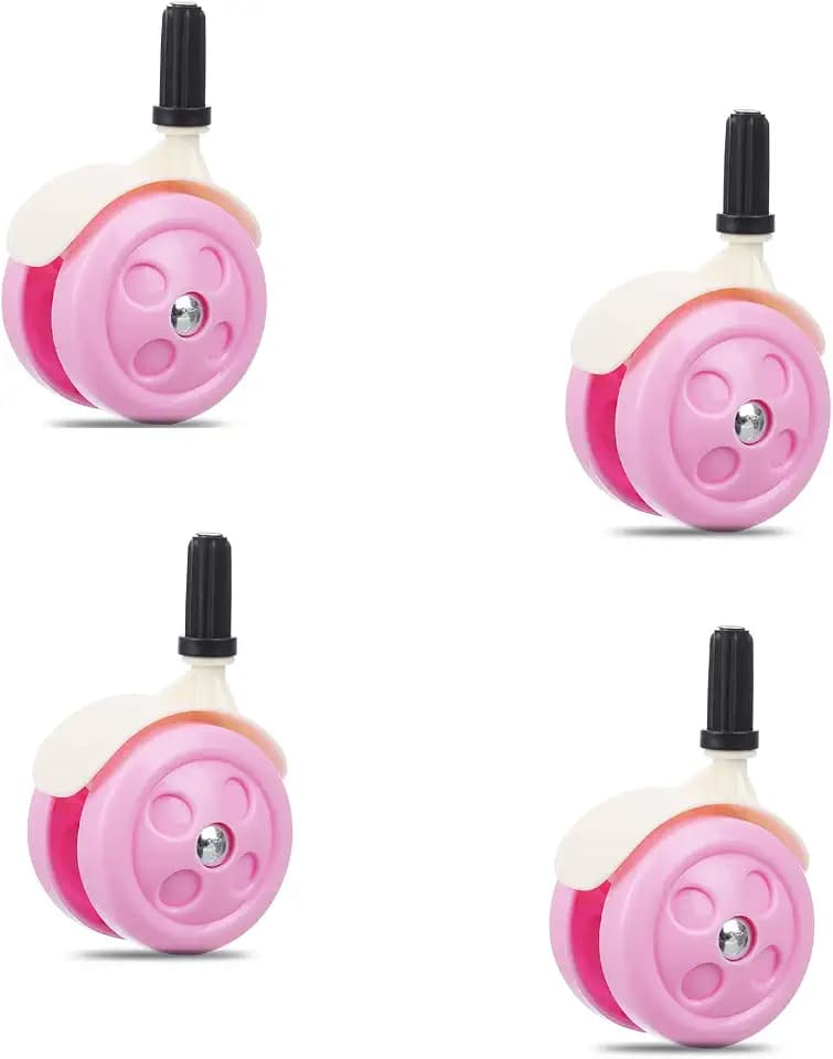 Baby Walker Replacement Wheels, Set of 4, Baby Walker Accessories, Plastic Wheels Casters, Universal Wheels (Pink)