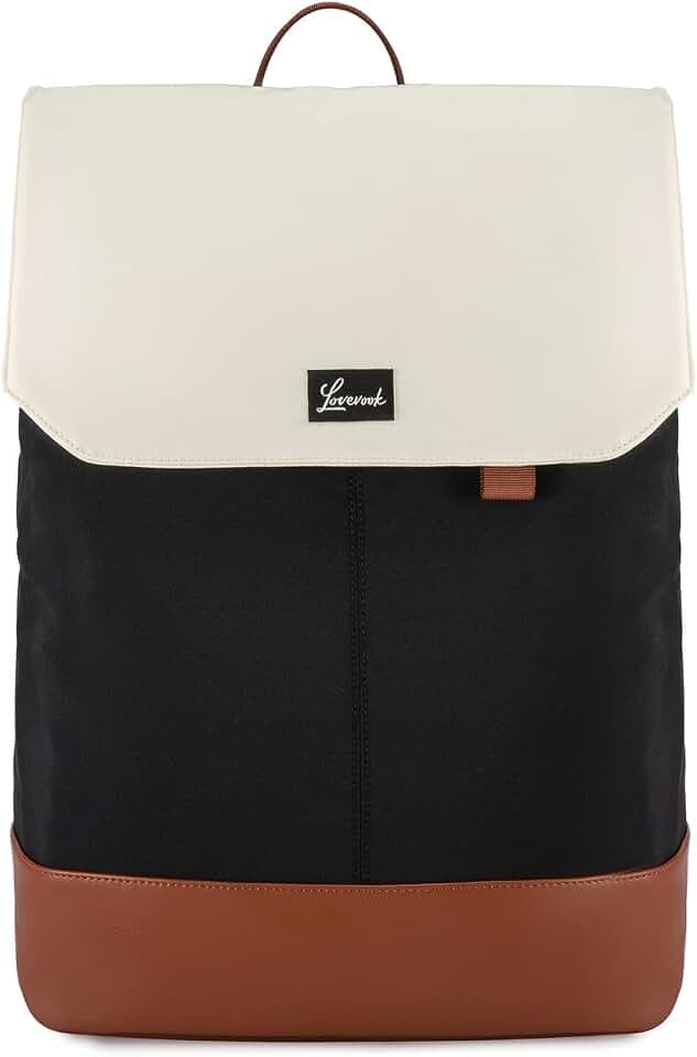 LOVEVOOK Rucksack Damen, Groß Wasserdichter Laptop Daypack Reiserucksack Arbeitstasche Elegant mit 15,6 Zoll Laptopfach, Schulrucksack Business Travel Backpack Women für Uni Reise Büro Alltag, Schwarz