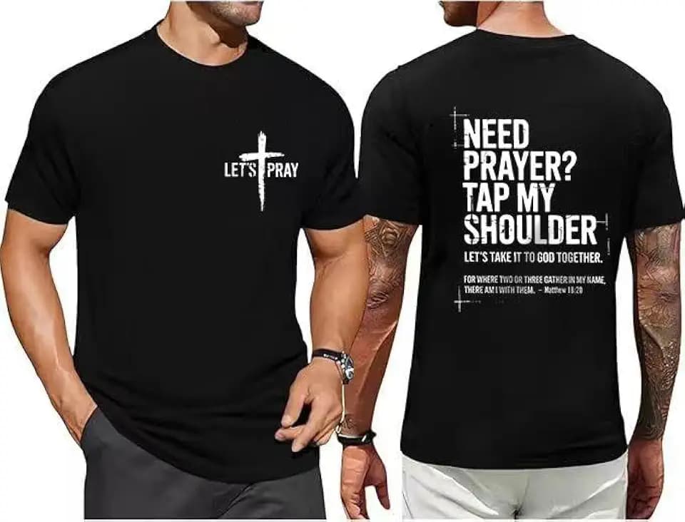 Christian Shirts for Men Jesus Cross Casual Tops