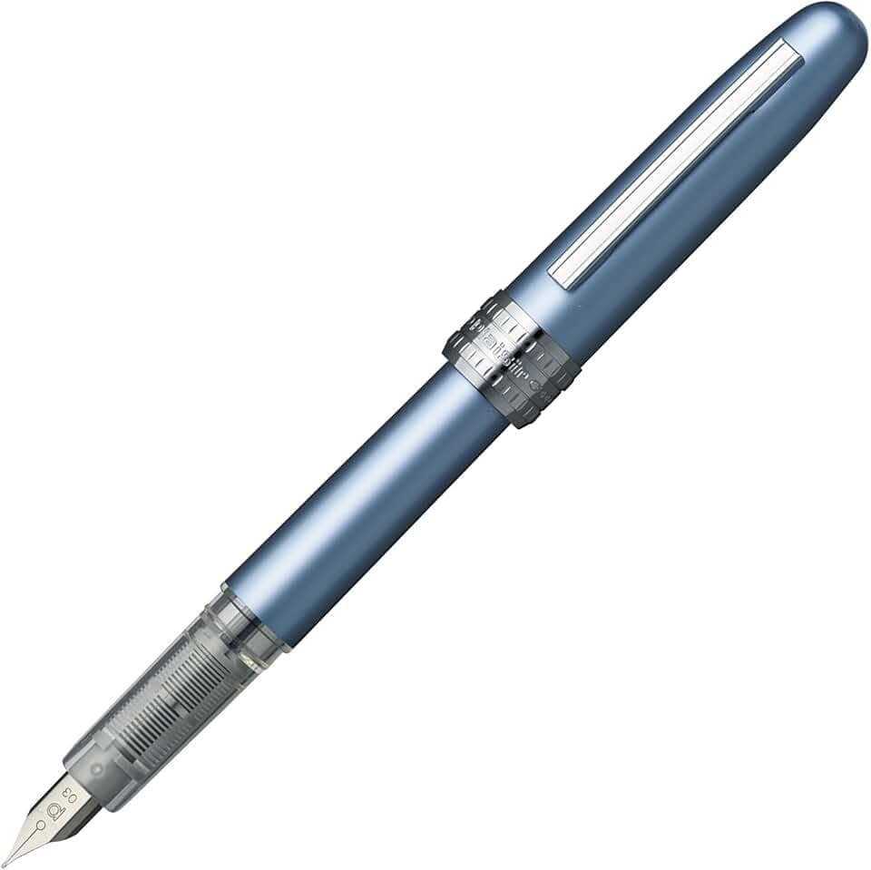 PLATINUM Plaisir PGB-1000B #57 Füllfederhalter/Federstärken: F fein/Farbe: Frosty Blue/Blau/Handgefertigt/mit Geschenkbox/Füllhalter
