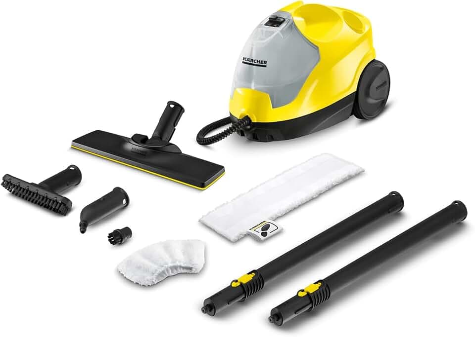 Kärcher Dampfreiniger SC 4 EasyFix, Dampfdruck: 3,5 bar, Aufheizzeit: 4 min., Leistung: 2.000 W, Flächenleistung: 100 m², 2-Tank-System: 0,5 l + 0,8 l, mit Bodenreinigungsset , Düsen und Bezüge