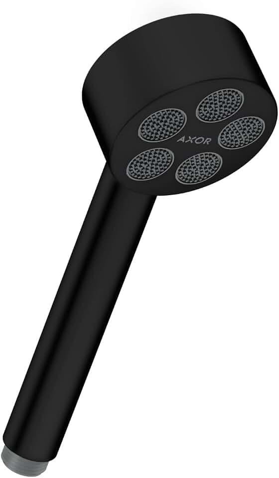 AXOR ONE 3-inch Modern Handheld Shower Head 1-Spray PowderRain in Matte Black, 48652671
