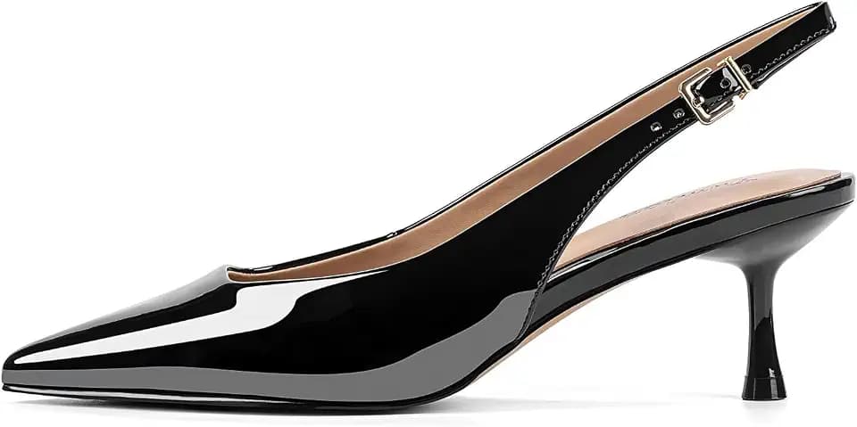 Closed Toe Heels for Women Shoes,Slingback Heel Kitten Low Pumps