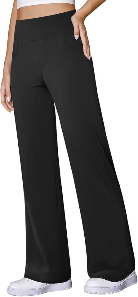 COPYLEAF Women's Wide Leg Yoga Pants with Pocket Dress Work Sweatpants