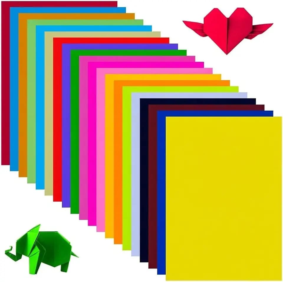 Buntes Papier, 20 leuchtende Farben,Tonpapier Bunt, Malpapier Kinder beidseitig Farbige Papiere doppelseitiges Faltpapier für DIY-Kunsthandwerksprojekte (200PCS 297mm×210mm)