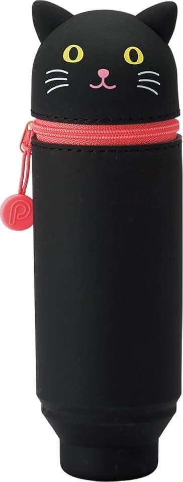 LIHITLAB PuniLabo A7712-3 Stifteetui, Stifthalter, 6,1 x 19,8 cm, schwarze Katze