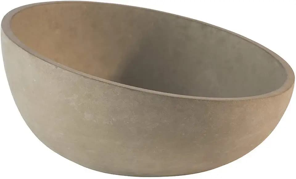 APS Schale „Element“ – Hochwertige Schale aus Beton mit möbelschonender Unterseite – Stapelbar und mit der Abmessung Ø: 22 x H: 6 cm / 10,5 cm für 1,1 Liter, rund und abgeschrägt