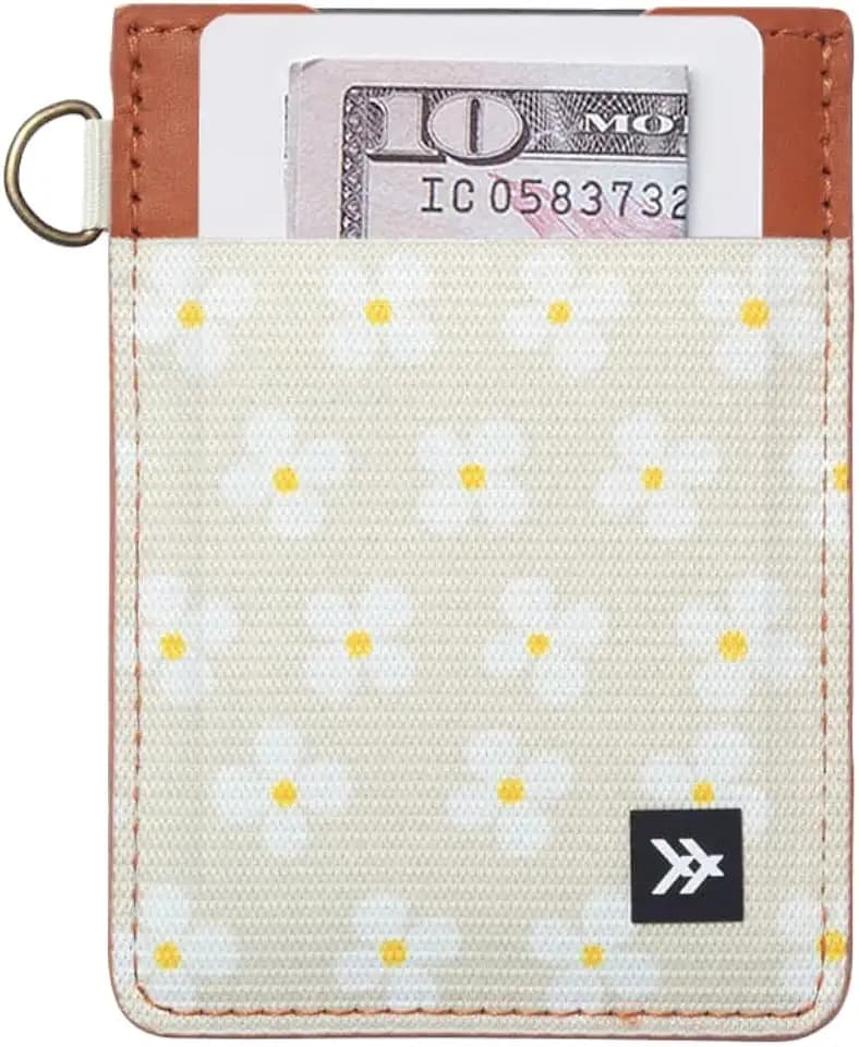 Thread Wallets Ultra Slim Minimalist Leather Card Holder Wallet (Luna (Beige))