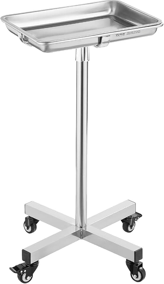VEVOR Laborwagen Gerätewagen Medizintechnik Servierwagen 811–1396 mm Einstellbar, mit Schubladen 16,5 kg Tragfähigkeit, 325 x 265 mm Labor Rollwagen Medical Trolley Friseursalons, Zahnkliniken usw.