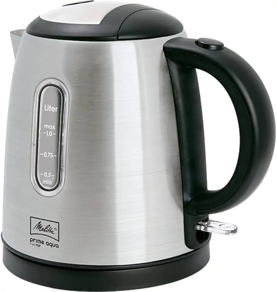 Wasserkocher - MELITTA - Prime Aqua mini Top, Edelstahl, 1,0 L, 2200 W, externe Wasserstandsanzeige, 1018-03