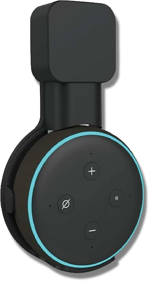 Sintron Smart Home Lautsprecher Wandhalterung für Dot 3. Generation & Google Mini, Halterung Ständer mit integriertem Kabelmanagement, Ideal für Küche, Bad & Schlafzimmer, Keine Schrauben (Schwarz)