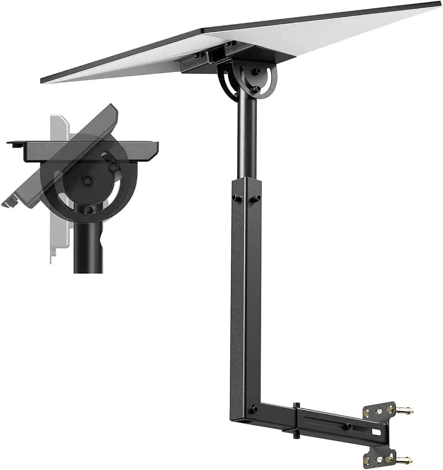 MQFORU Satellitenantennen-Halterung, Wandhalterung Kompatibel mit Starlink Gen 3, Wetterfeste Satellitenschüsselhalterung für Dach und Wand, Inklusive 2 Schwarze Kabelschutzkappen