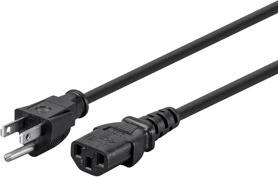 Monoprice Power Cord - NEMA 5-15P to IEC 60320 C13, 18AWG, 10A/1250W, 125V, 3-Prong, 6ft, Black