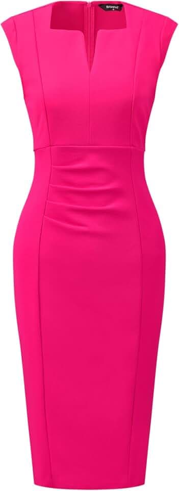 Allegra K Women's Sheath Dress Pencil Work Sleeveless Professional Office Dresses