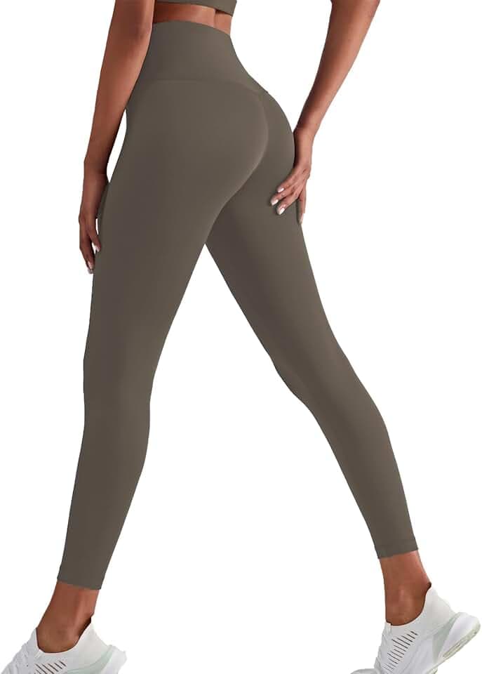Leggings Sportleggins Damen Lang High Waist Scrunch Butt Yogahose Elastische Hose mit Taschen Bauchweg Sporthose Fitnesshose Breathable Sports Yoga Pants Gym Yoga Trainingshosen Workout