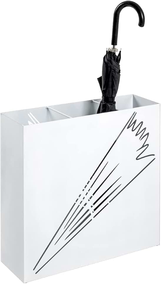 HAKU Schirmständer Regenschirmständer weiß, Metall, Stahl - Maße: B 50 x H 48 x T 16 cm, Style: Modern