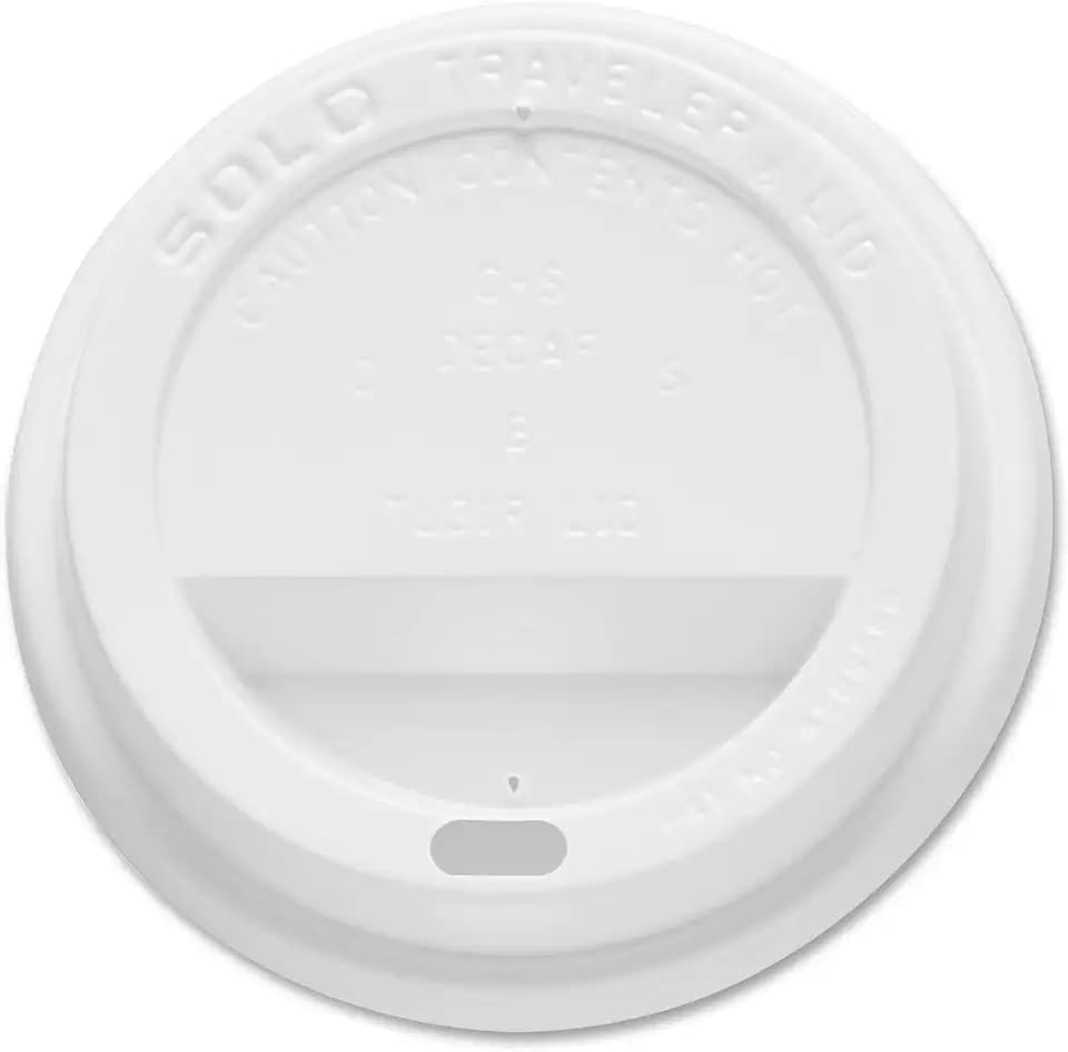 Solo TL38R2-0007 White Traveler Plastic Lid - For Solo Paper Hot Cups (Case of 1000)