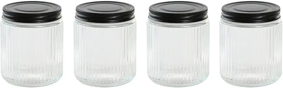 BOTE SET 4 CRISTAL METAL 9X9X11 560ML TRANSPARENTE