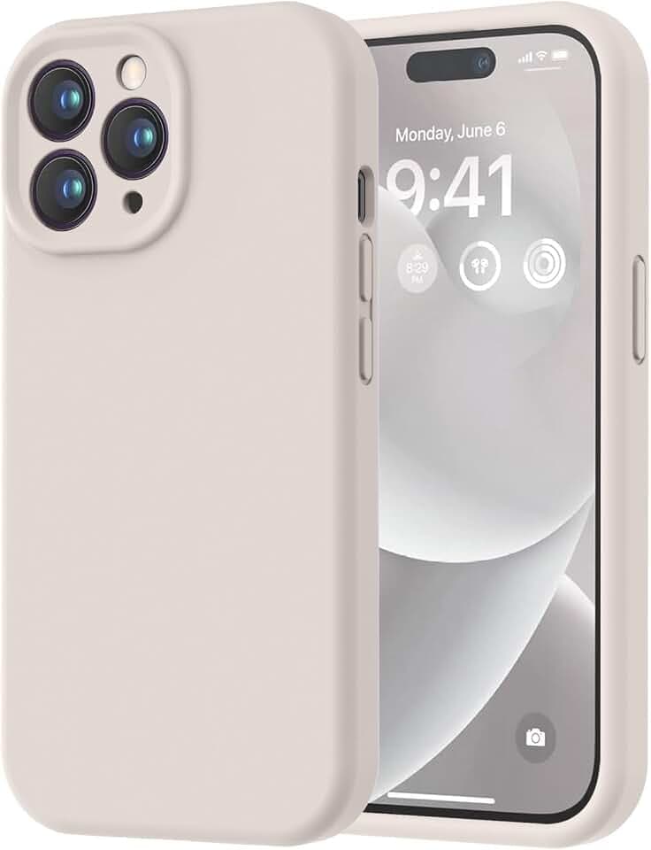 LOVE 3000 Designed for iPhone 13 Pro Max Case, Premium Silicone with [Soft Anti-Scratch Microfiber Lining] Shockproof Protective Phone Case for Men Women Girls 6.7", Stone