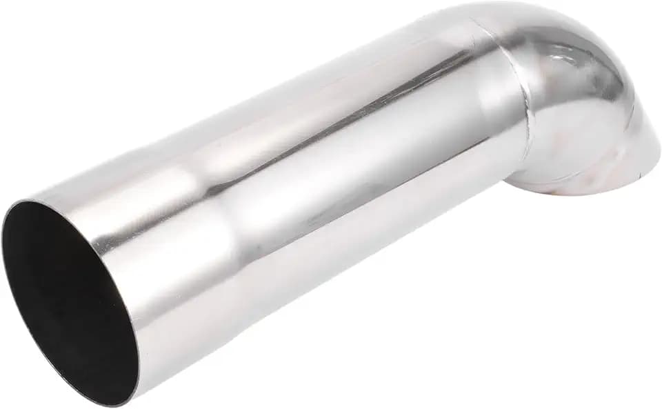 Motoforti 2.5" ID Inlet Turn Down Exhaust Tip 12" Inch 305mm Overall Length Silver Tone T304 Stainless Steel 2.5" Outlnlet OD Tailpipe Tip Surface Polishing Mandrel Bend Elbow Tube