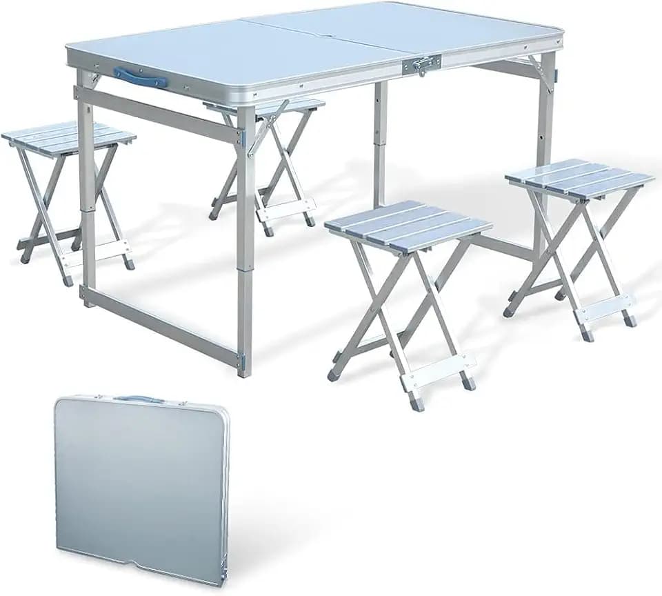 Folding Picnic Table, Aluminum Foldable Table