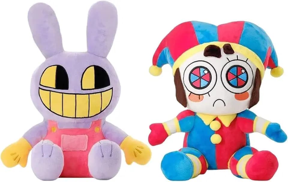 Jax and Pomni Plush,Horror Cute Stuffed Plushies Doll Toys, Jax and Pomni Plush for Birthday Christmas, Kids and Adults Choice (Pomni+Jax)