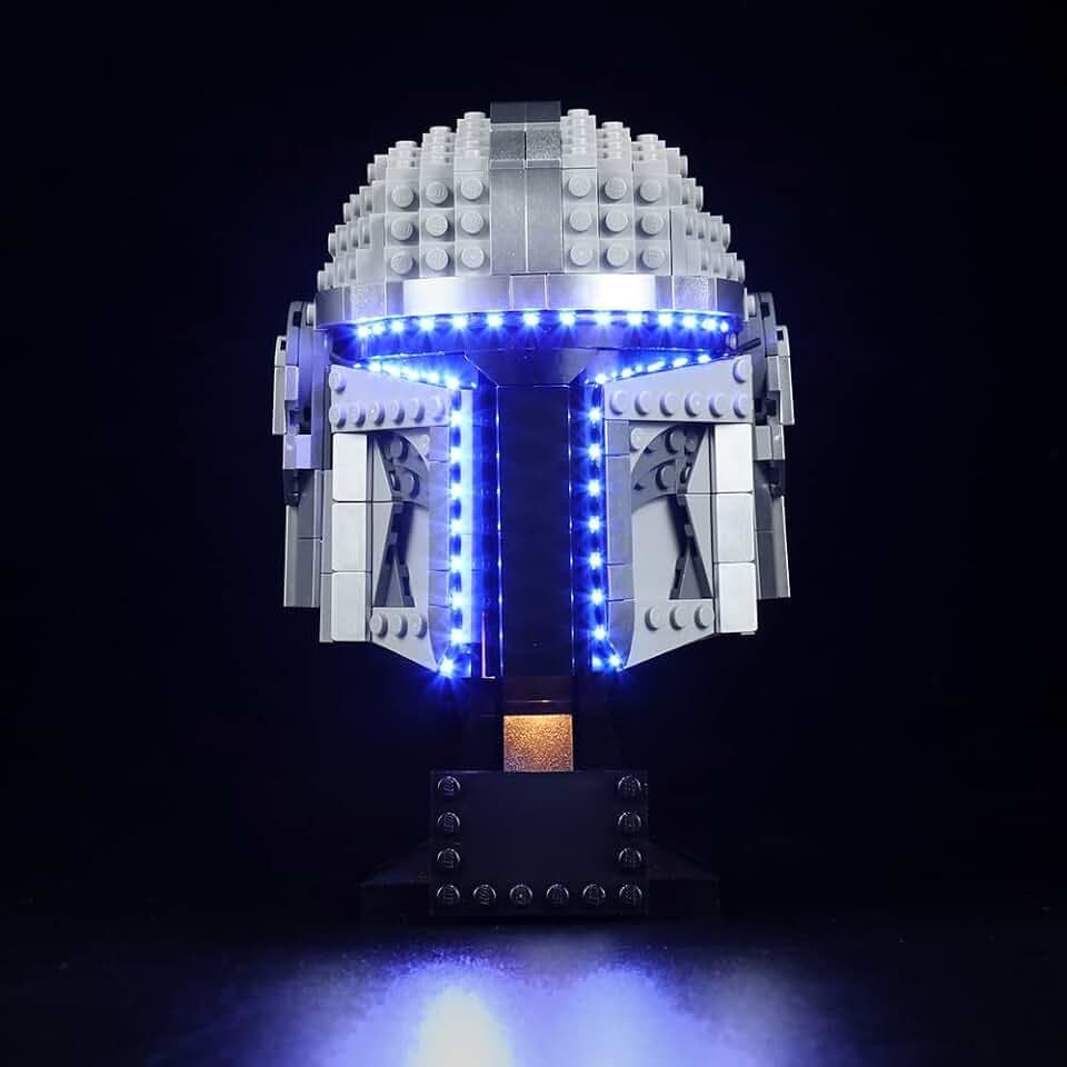 Led Licht Set für Lego 75328 Star Wars Mandalorianer Helm Modell (Kein Lego-Modell), Dekorationsbeleuchtungsset für Lego Mandalorianer Helm Kreatives Geschenk für Jungen und Erwachsene