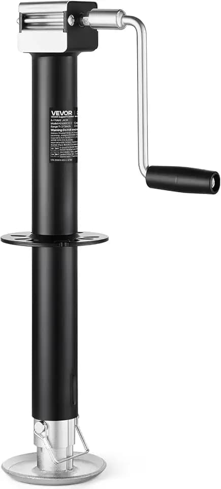VEVOR 5000 lbs A-Frame Trailer Jack, 15-Inch Vertical Travel, Trailer Lift Jack with Adjustable 7-Level Drop Leg & Drill Socket, Cordless Drill Compatible, Suitable for RV, Utility, Yacht Trailers