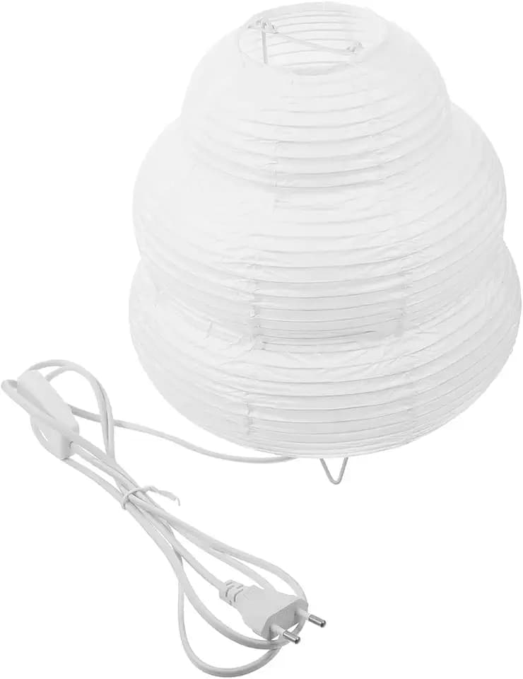 HOMSFOU Papierlaternenlampe E14 Basis Für Schlafzimmer Kinderzimmer Tischlampe Aus Premium Reispapier Sanftes Warmes Licht Für Gemütliche Dekoration Und Nachtbeleuchtung