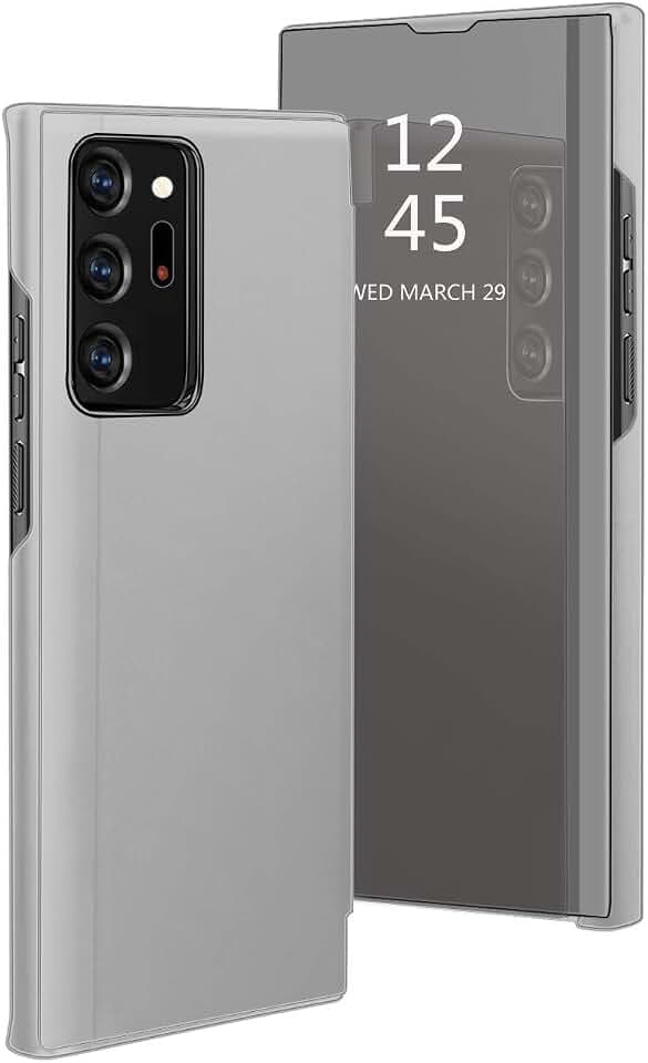 Schutzhülle für Samsung Galaxy Note20 Ultra 5G Hülle Clear View Standing Cover Flip Case Smart Mirror Magnetic mit Flip Shell Protective Cover für Samsung Galaxy Note20 Ultra 5G