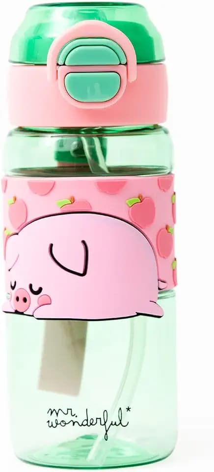 Mr. Wonderful Wiederverwendbare Flasche, 600 ml, Lazy Schwein – Ready to Do Nothing – Tritan BPA-frei