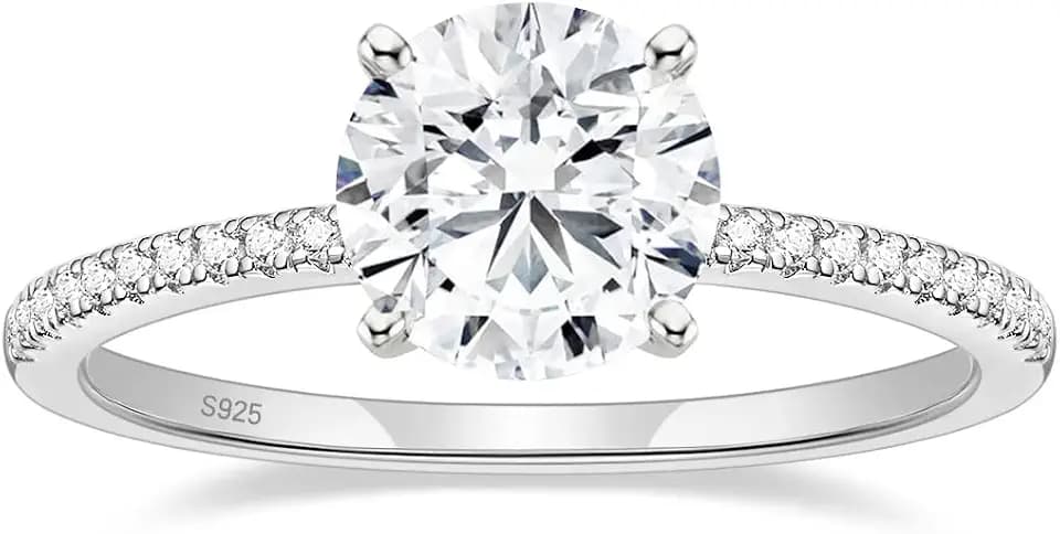 1.5 CT Moissanite Engagement Rings for Women D Color VVS1 Clarity 925 Sterling Silver Round Cut Halo Moissanite Wedding Promise Band Rings Size 4-10