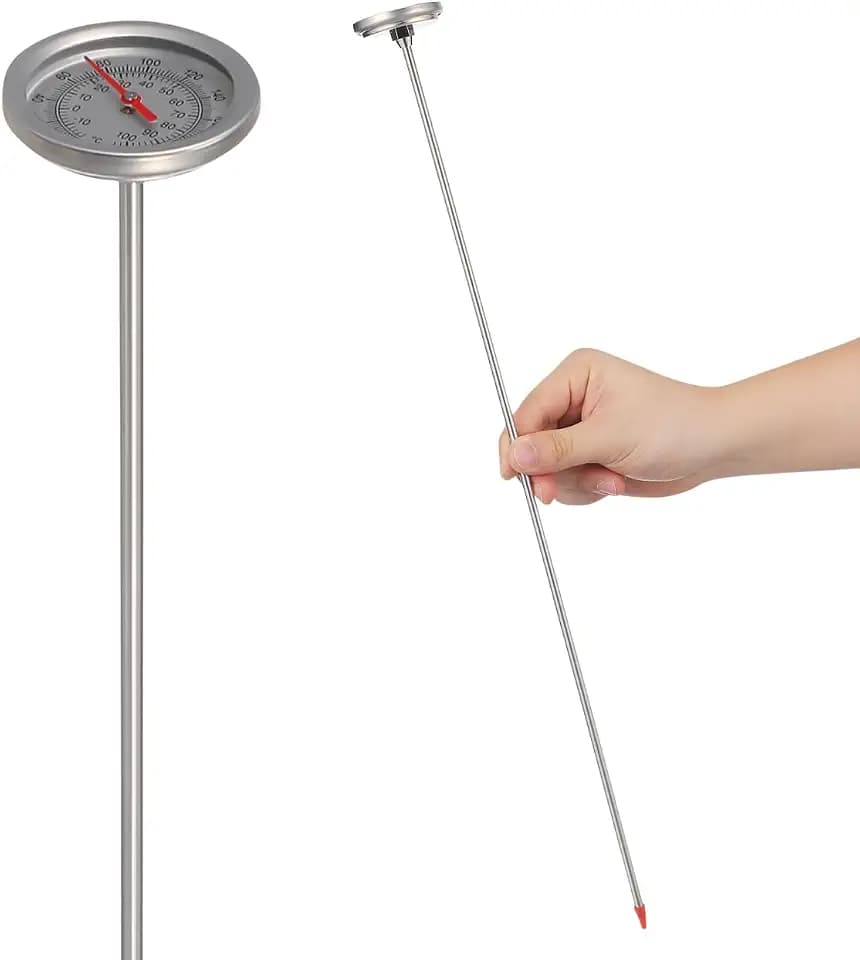 Sosoport Edelstahl-Bodenthermometer Gartenthermometer Mit Langem Stiel
