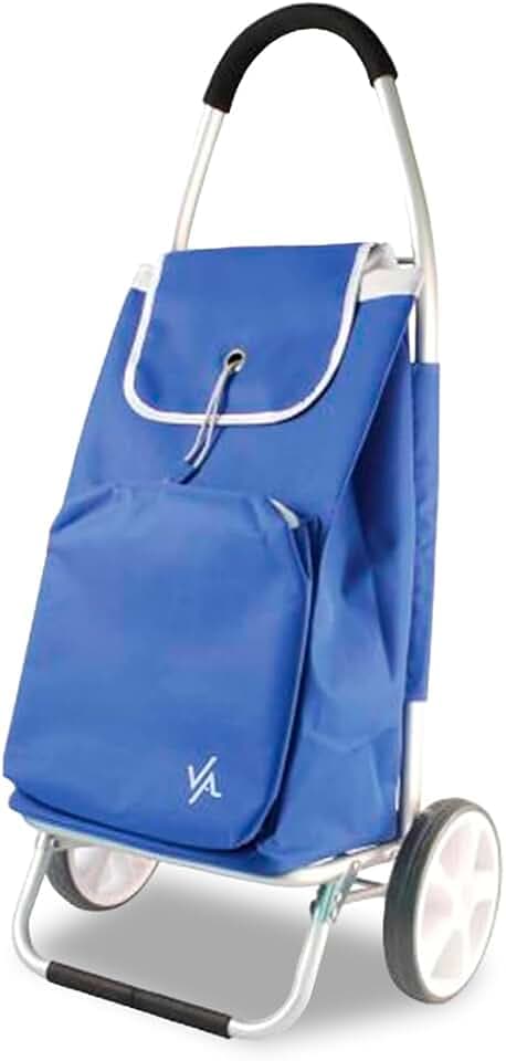 Amig – Einkaufswagen mit 2 Rädern – Verstellbare Tasche – Leichtes Aluminium – Maximale Traglast: 15 kg – 50 l Fassungsvermögen – Maße: 95 x 45,5 x 12 cm – Farbe: Blau