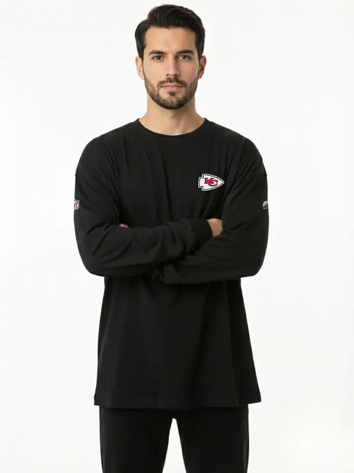 OOSC Herren Kansas City Chiefs Long Sleevet-Shirt T-Shirt (1er Pack)