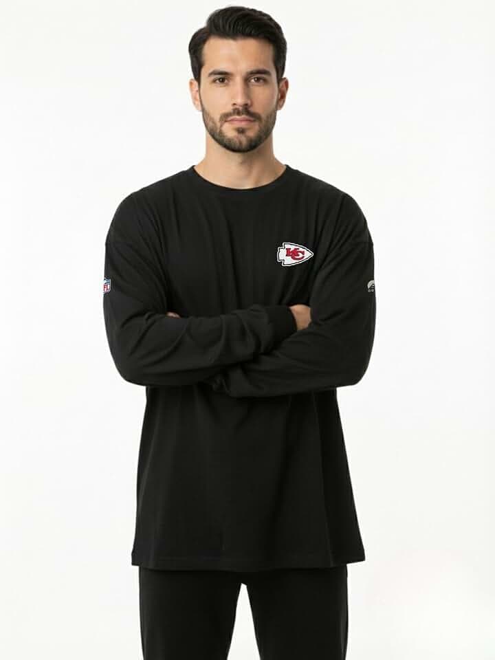 OOSC Herren Kansas City Chiefs Long Sleevet-Shirt T-Shirt (1er Pack)
