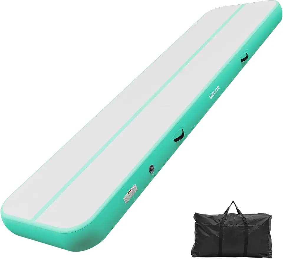 VEVOR Aufblasbare Gymnastikmatte 400x100x20 cm Airtrack-Turnmatte Mintgrün
